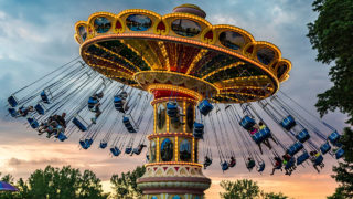 Flying swings family classic ride at Waldameer Amusement Park