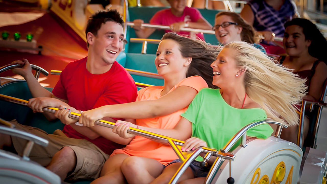 Guests riding the Music Express during the day