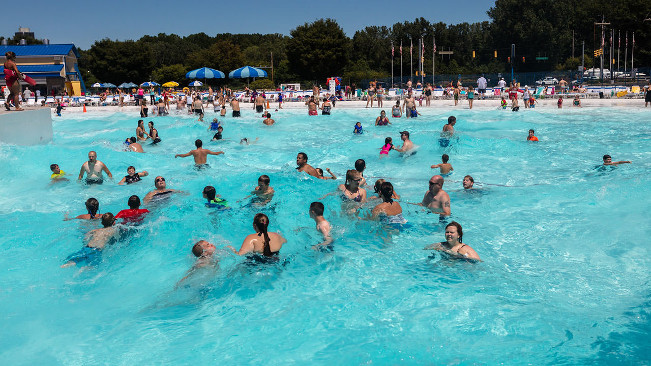 Guests in the Giant Wave Pool