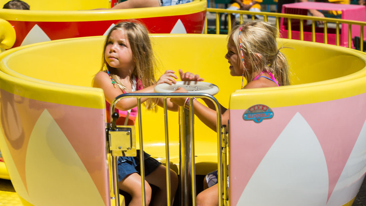Guests riding Wendy's Tea Party