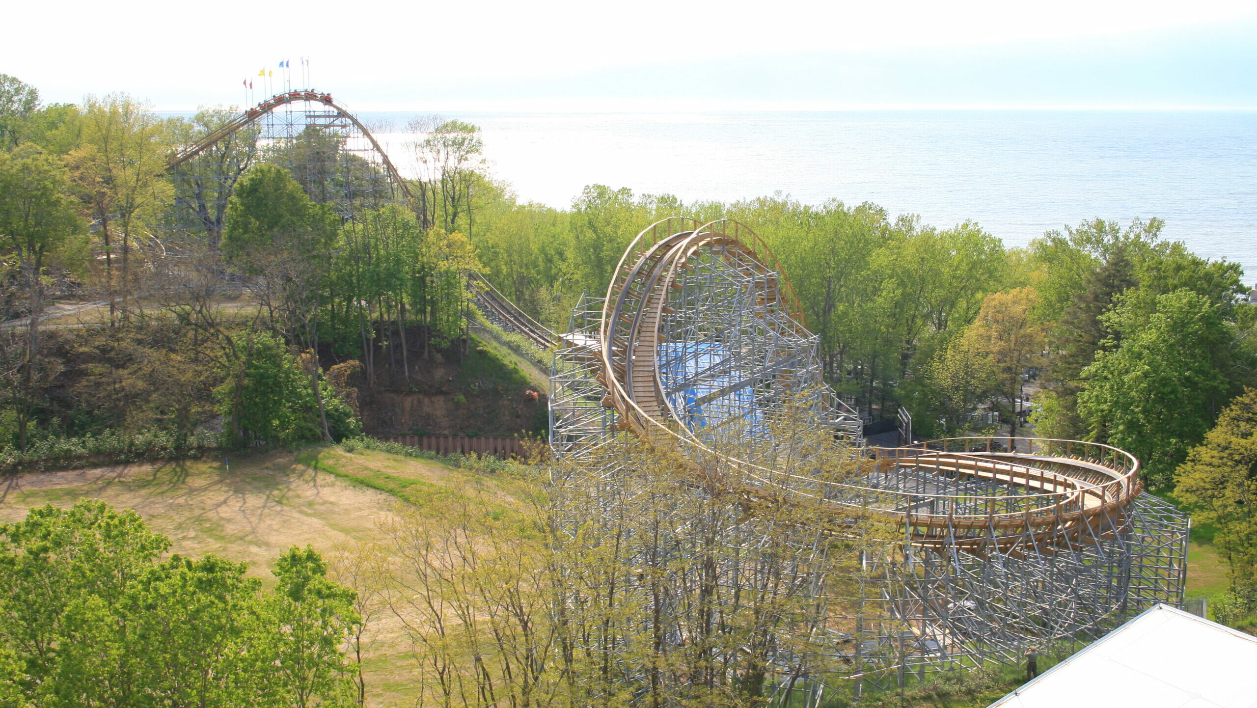 First and second hills of Ravine Flyer II at Waldameer.