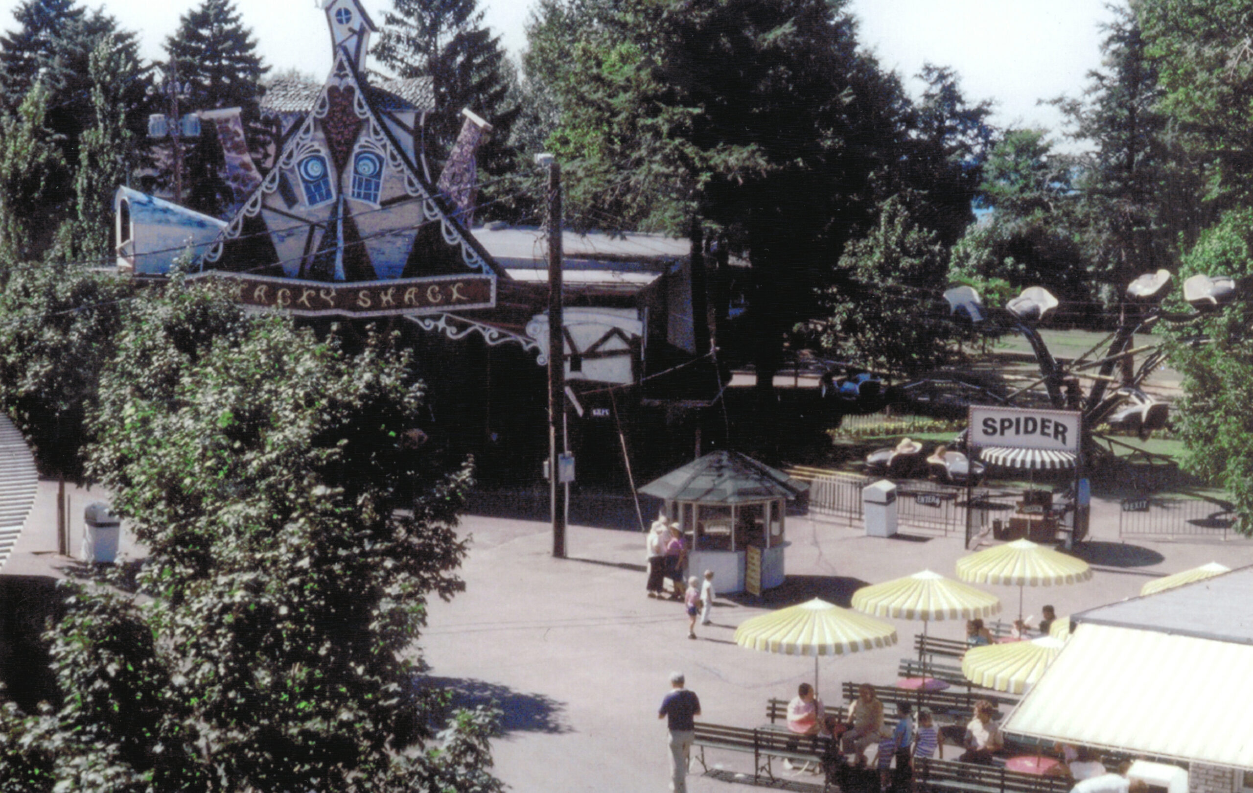 Whacky Shack and Spider rides in the late 1970s.