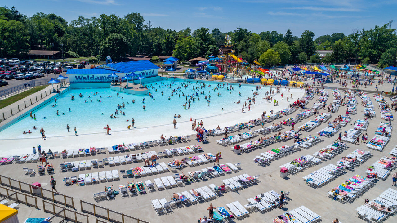 The Giant Wave Pool in Water World.
