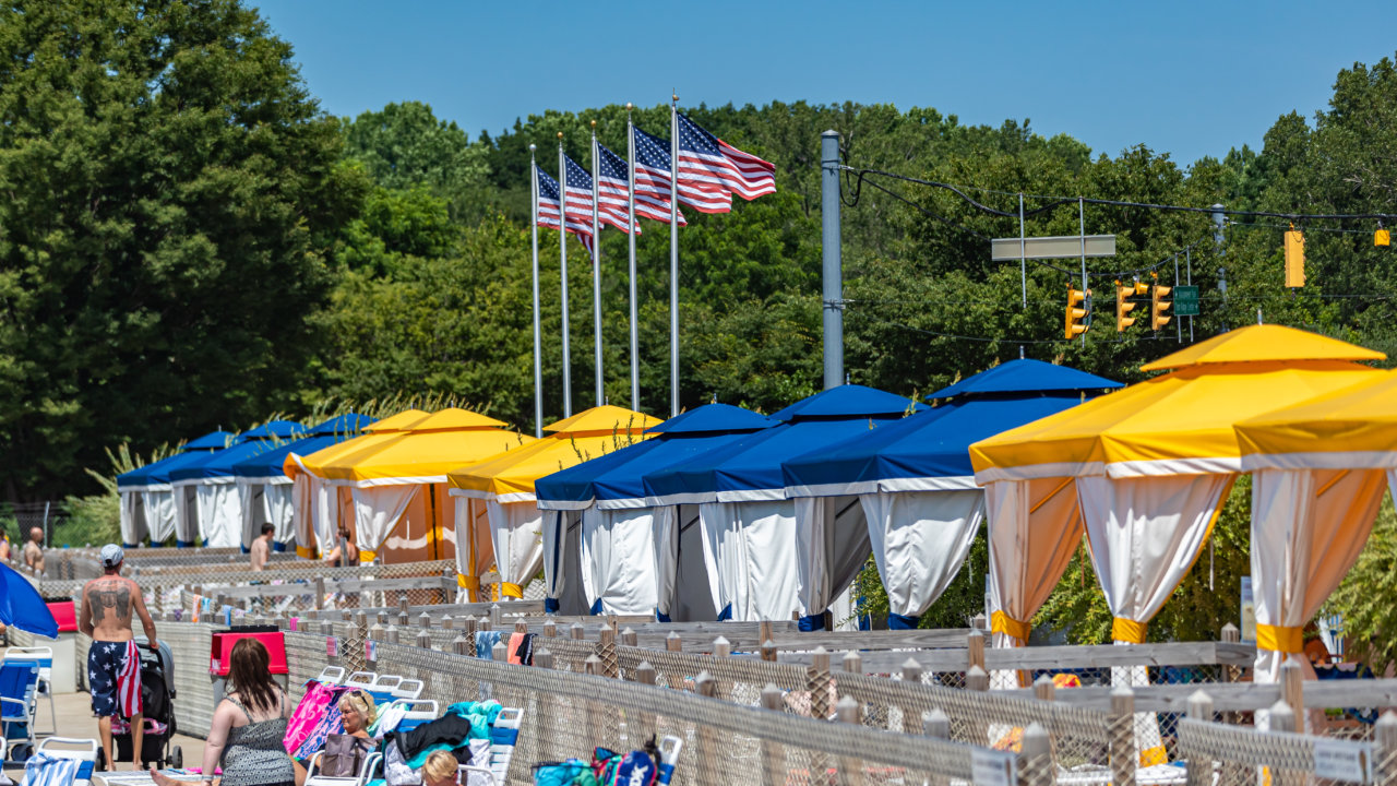 Wave Pool Cabanas in Water World