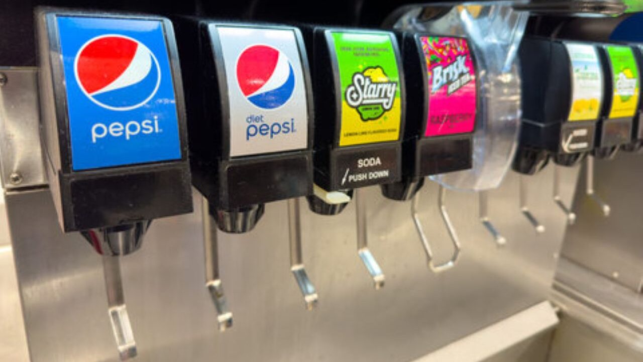 Pepsi fountain drink dispenser.