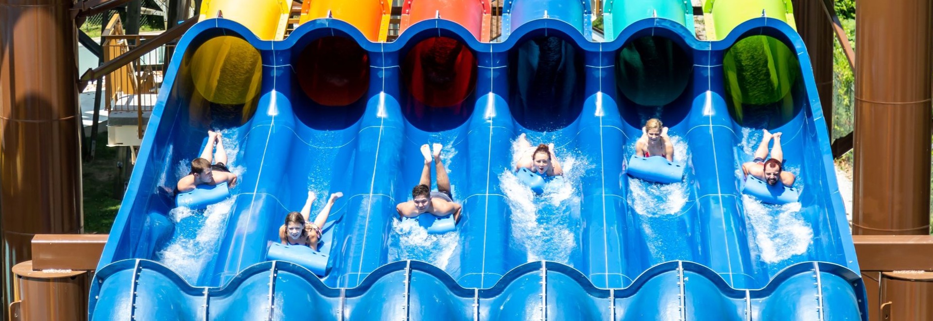 Guests on Rally Racer in Water World