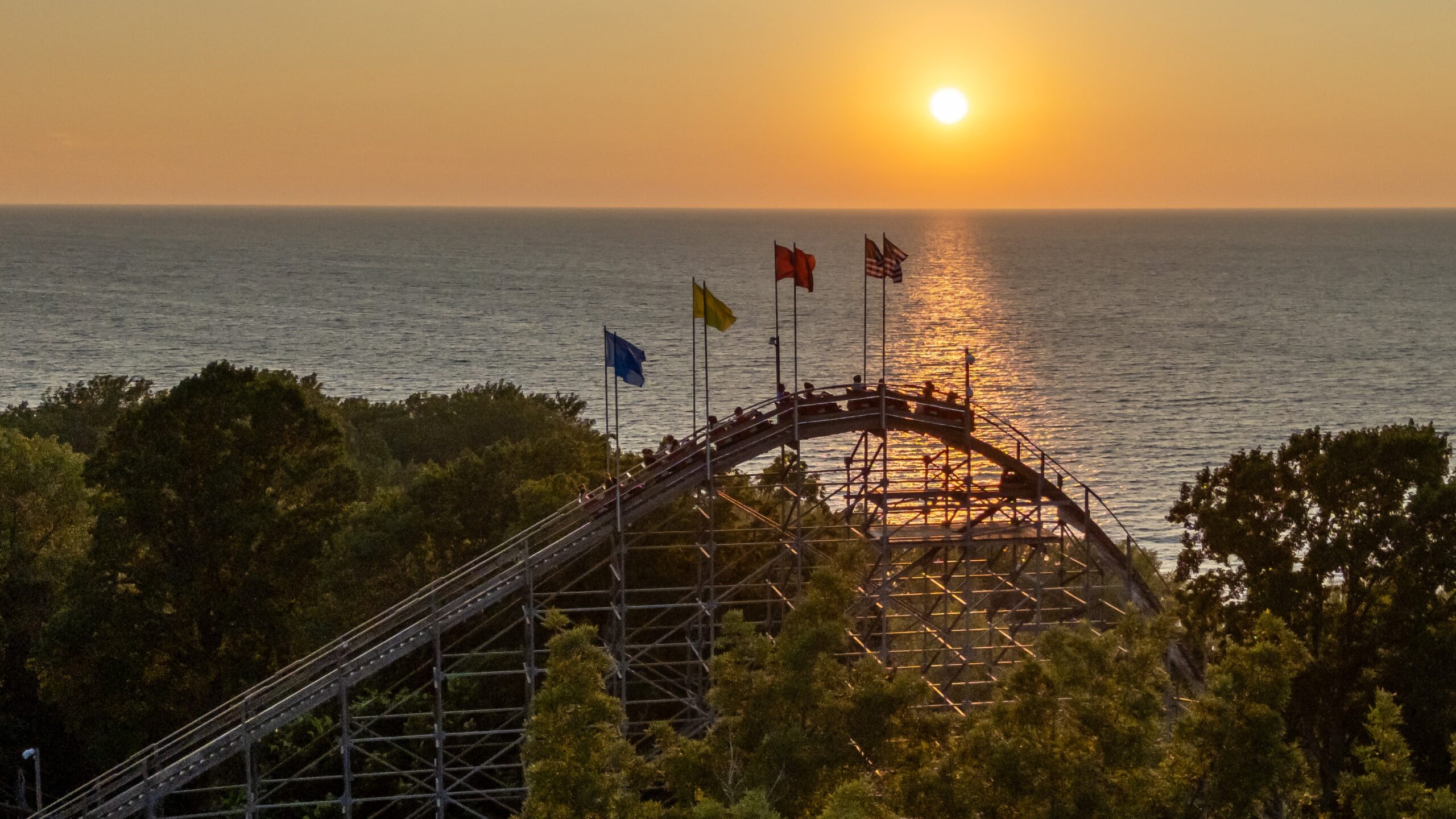 Ravine Flyer II at Waldameer at Sunset.