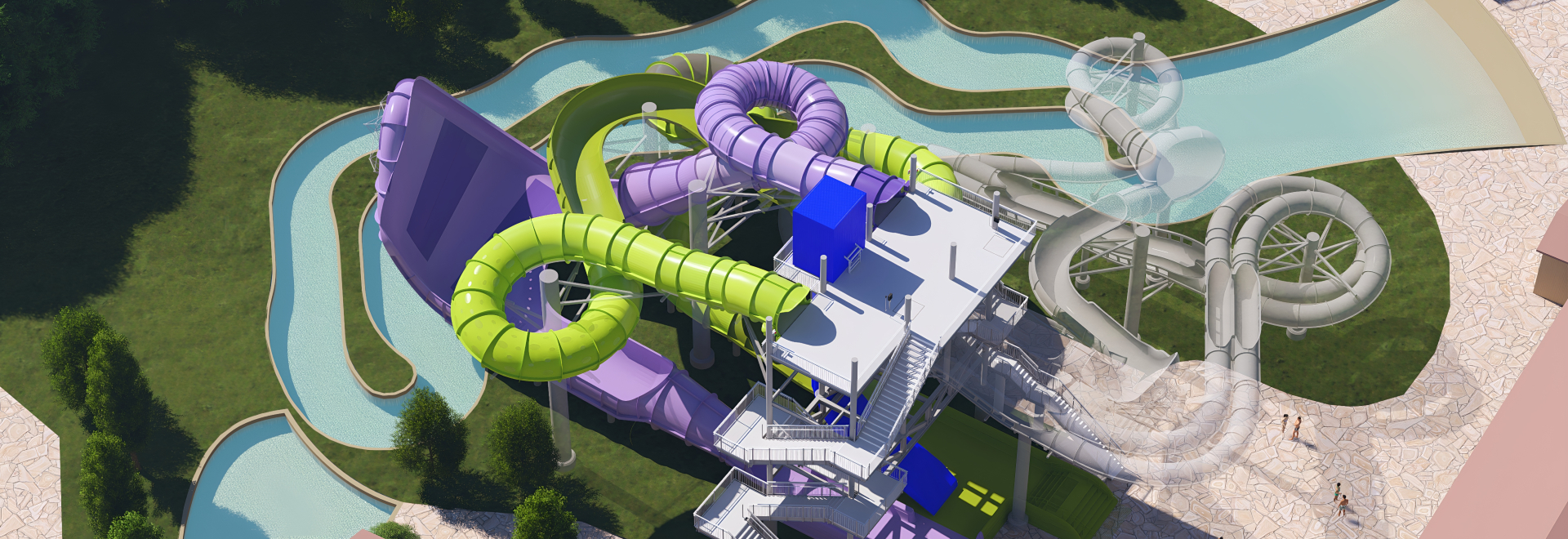 Digital rendering of new slides and Endless River coming to Water World in 2026.