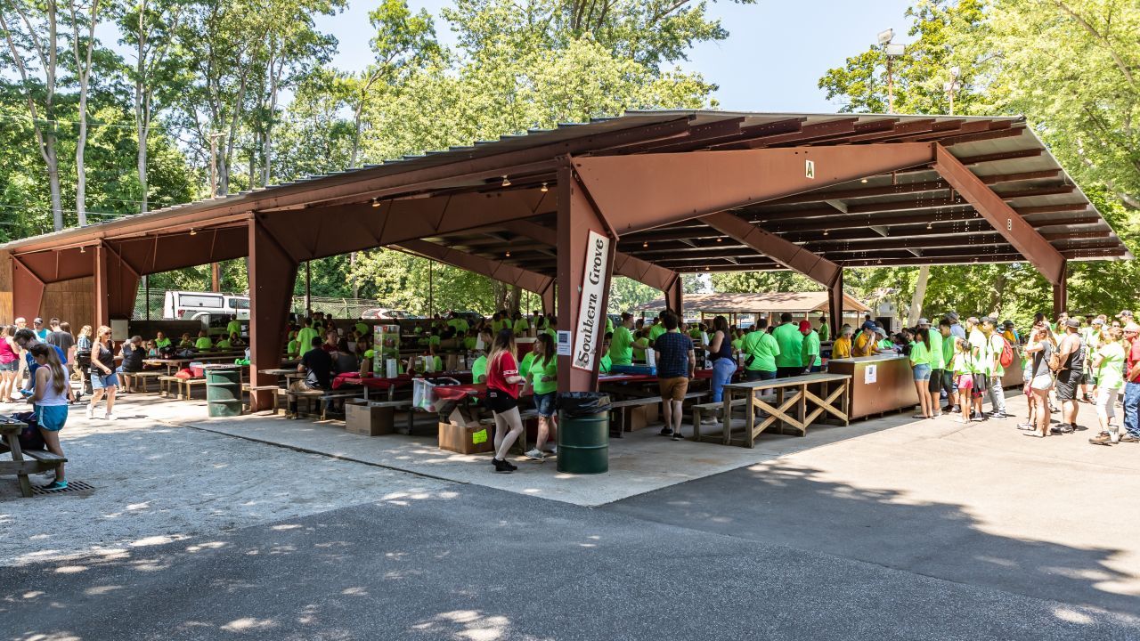 Guests enjoying the Southern I picnic grove at Waldameer.