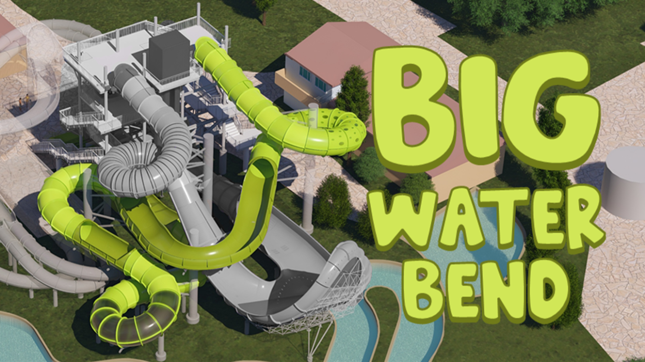 Digital rendering of the Big Water Bend slide in Water World.