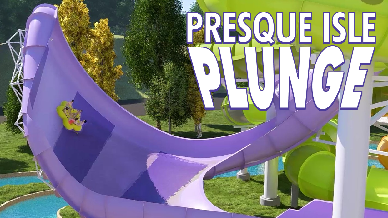 Digital rendering of the Presque Isle Plunge slide in Water World.