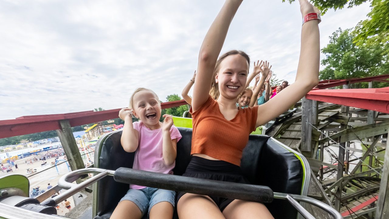 Guests riding Comet at Waldameer